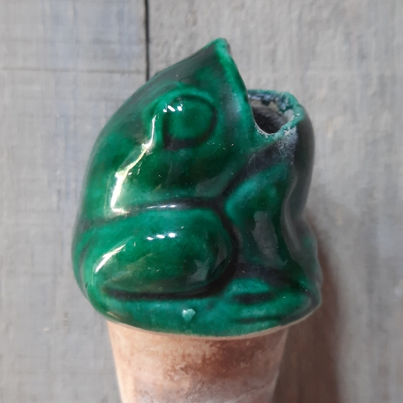 Vintage Frog Clay Pottery Watering Plant Feeder Spike - Picture 15 of 16